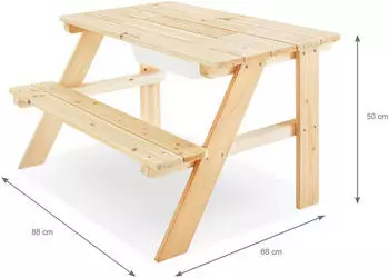 Pinolino Spieltisch Knut Kindersitzgruppe Massivholz Tanne, natur (221051)