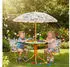 Relaxdays Camping-Kindersitzgruppe mit Schirm, Metall/Textil/Kunststoff, Dschungel (10028889_8684)