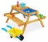 Relaxdays Kindersitzgruppe Holz, 2in1 Spieltisch & Matschküche, Picknicktisch, 49x90x85cm