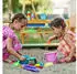 Relaxdays Kindersitzgruppe Holz, 2in1 Spieltisch & Matschküche, Picknicktisch, 49x90x85cm