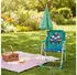 Relaxdays Kinder Klappstuhl mit Sonnenschirm, Polizei, blau/türkis/weiß