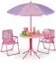 Relaxdays Kinder-Campingsitzgruppe mit Schirm, Einhorn, Pink (10040494)