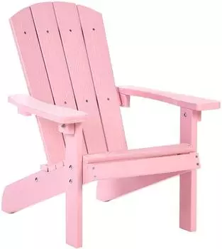 Beliani Adirondack Kinder-Gartenstuhl Rosa Kunstholz, breite Armlehnen
