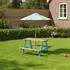 Teamson Kids Dakota Kinder-Picknicktisch aus Holz mit Sonnenschirm, Blau (OD-0075-00A)