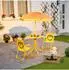 Relaxdays Kinder-Campingsitzgruppe mit Schirm, Löwe, Gelb/Hellbraun