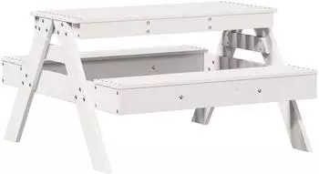 vidaXL Kinderpicknicktisch Wei&szlig; 88x97x52cm Massivholz Kiefer (832597)