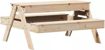 vidaXL Picknicktisch mit Sandkasten für Kinder, Kiefer massiv (832592)