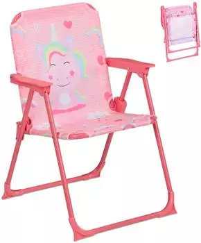 Relaxdays Kinder-Klappstuhl mit Motiv, Metall/Textil (36x51.5x37.5cm)