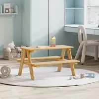 vidaXL Kindertisch mit B&auml;nken IRUN 90x79,5x50 cm Massivholz