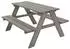 ML-Design Kindersitzgarnitur 4-Sitzer, 2 Bänke mit Tisch, Massivholz, Grau