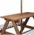 Spetebo Kinder-Picknicktisch Holz mit Sonnenschirm und Sitzpolster 75x75cm (4854)