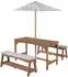 Roba Little Stars Kinder-Sitzgruppe mit Sitzauflage & Schirm, Teak (456030TEV190)