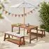 Roba Little Stars Kinder-Sitzgruppe mit Sitzauflage & Schirm, Teak (456030TEV190)
