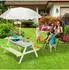 Relaxdays Kindersitzgruppe aus Holz mit Schirm, weiß