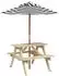 vidaXL Picknicktisch für 4 Kinder mit Sonnenschirm, Massivholz Tanne (3281614)