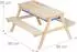 Relaxdays Kinder-Picknicktisch mit Bänken, Holz/Kunststoff, hellbraun, 4-Sitzer