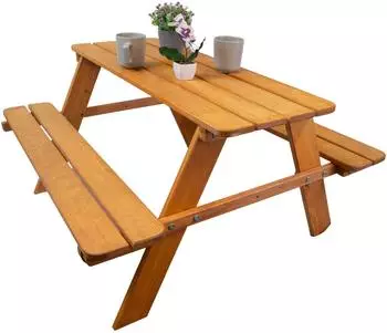 Kistenkolli Altes Land Kinder-Gartenbank mit runden Ecken, lasiert, 90x90x48cm