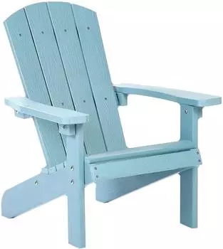 Beliani Adirondack Kinder-Gartenstuhl hellblau, Kunstholz, breite Armlehnen