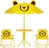 AIYAPLAY Kindersitzgruppe mit Sonnenschirm und Klappstühlen, gelb (3E3-007V00YL)