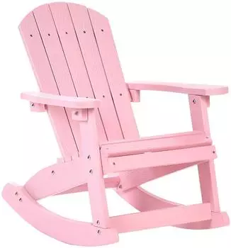 Beliani ADIRONDACK Kinder-Gartenschaukelstuhl Kunststoff rosa