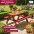 Coemo Kinder-Sitzgruppe Picknicktisch mit Polster, Holz, rotbraun