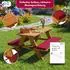 Coemo Kinder-Sitzgruppe Picknicktisch mit Polster, Holz, rotbraun