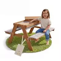 roba Kindersitzgruppe "Picknick for 4 Outdoor + mit Spielwannen, Teakholz-Optik" Set,