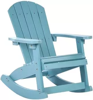 Beliani Muskoka Kinder-Gartenschaukelstuhl blau, Adirondack-Stil