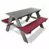 Coemo Kinder-Sitzgruppe Picknicktisch mit 2 Polstern, Holz, grau