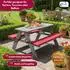 Coemo Kinder-Sitzgruppe Picknicktisch mit 2 Polstern, Holz, grau