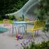 casa.pro Etroubles Kindersitzgruppe 4-tlg. Tisch, 2 Stühle & Bank, Stahl, mehrfarbig