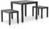 vidaXL Gartentisch mit 2 Bänken, Kunststoff, anthrazit (48778)