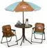 Relaxdays Kinder-Campingsitzgruppe mit Sonnenschirm, Metall/Textil