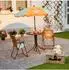 Relaxdays Kinder-Campingsitzgruppe mit Sonnenschirm, Metall/Textil