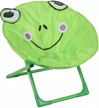 Relaxdays Moonchair Kinder, Frosch, klappbar, grün