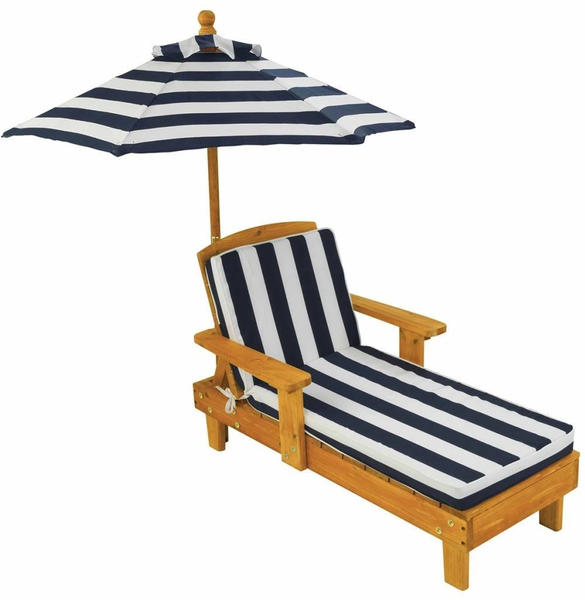 KidKraft Liegestuhl mit Sonnenschirm marineblau (00105)