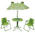 vidaXL 3-tlg. Garten-Bistro-Set für Kinder mit Sonnenschirm grün (41843)