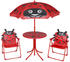 vidaXL 3-tlg. Garten-Bistro-Set für Kinder mit Sonnenschirm rot (41842)