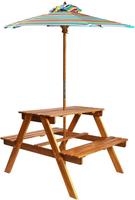 vidaXL Kinder-Picknicktisch mit Sonnenschirm 79x90x60 cm Akazienholz