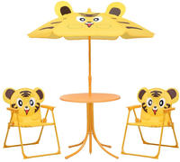 vidaXL 3-tlg. Garten-Bistro-Set f&uuml;r Kinder mit Sonnenschirm Gelb