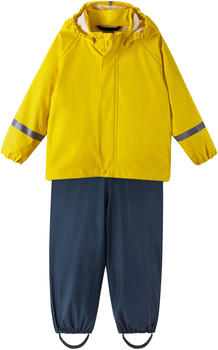 Reima 2-tlg. Set Regenjacke und Regenhose gefüttert gelb/marine