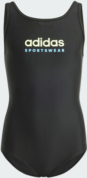 Adidas Sportswear U-Back Kids Swimsuit Black/Green Spark (IT9619)