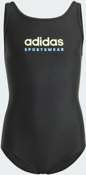 Adidas Sportswear U-Back Kids Swimsuit Black/Green Spark (IT9619)