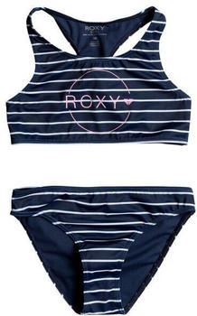 Roxy Kid's Bico Basic Stripe Crop Top Set Bikini (ERGX203546) blau