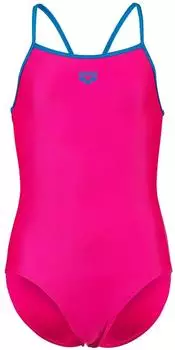 Arena Badeanzug Mädchen Light Drop-Back Einfarbig freak rose/turquoise