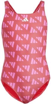 Adidas Logo Graphic V-Back Kids Badeanzug Semi Lucid Red/Lucid Pink (JG6050)