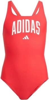 Adidas Collegiate Badeanzug mit V-förmigem Rückendesign für Kinder Pure Ruby / White (JM3970)