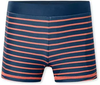 Schiesser Badehose Single Jersey LSF40+ Streifen orange Aqua (182731-602)