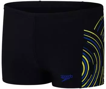 Speedo Plastisol Placement Aquashort Badeshorts schwarz-blau