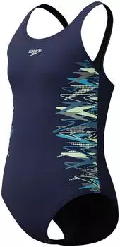 Speedo Placement Muscleback Badeanzug Mädchen (08324-003) peacoat/pale clover